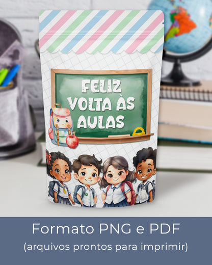 Printable - Rótulo Ziplock (Stand Up Pouch) - Volta às aulas