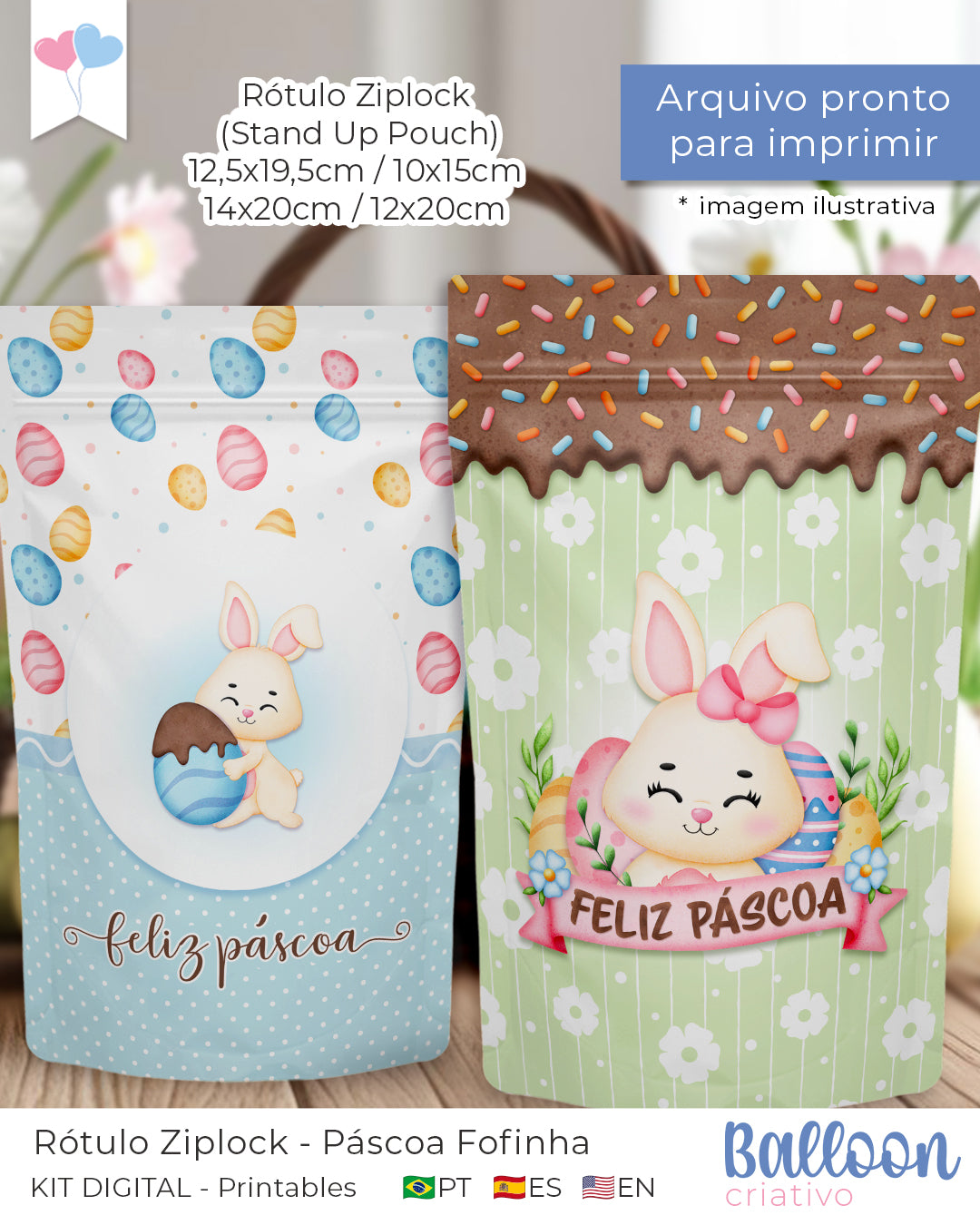 Printable - Label for Ziplock (Stand-Up Pouch) - Cute Easter