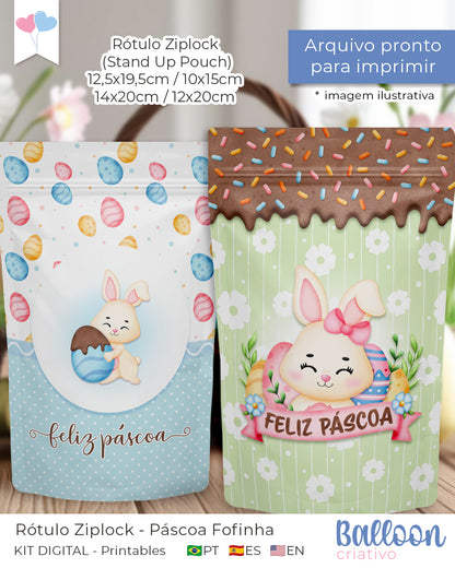 Printable - Label for Ziplock (Stand-Up Pouch) - Cute Easter