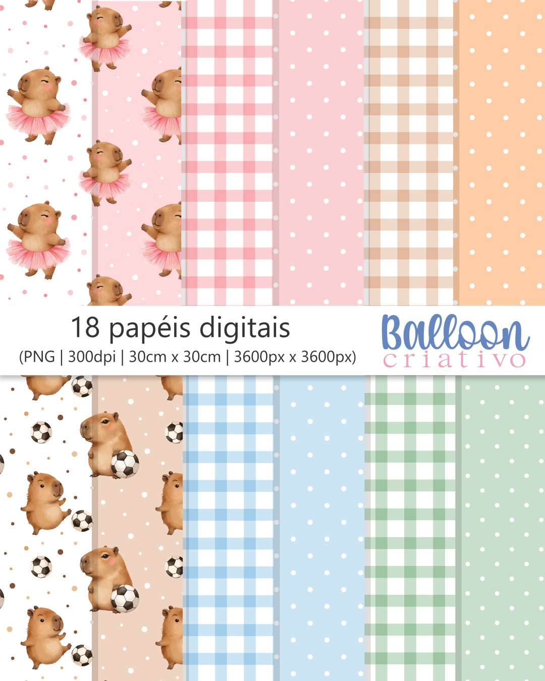 Kit digital - Capivara Momentos Felizes