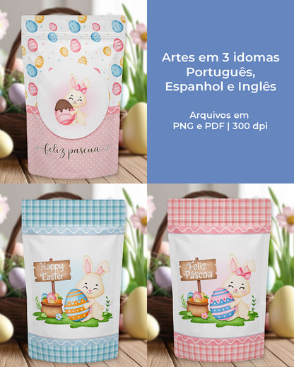 Printable - Etiqueta para Ziplock (Stand-Up Pouch) - Pascua Tierna