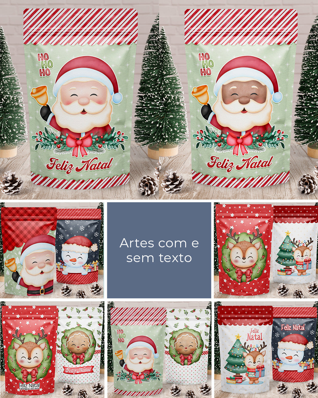 Printable - Rótulo Ziplock (Stand Up Pouch) - Feliz Natal