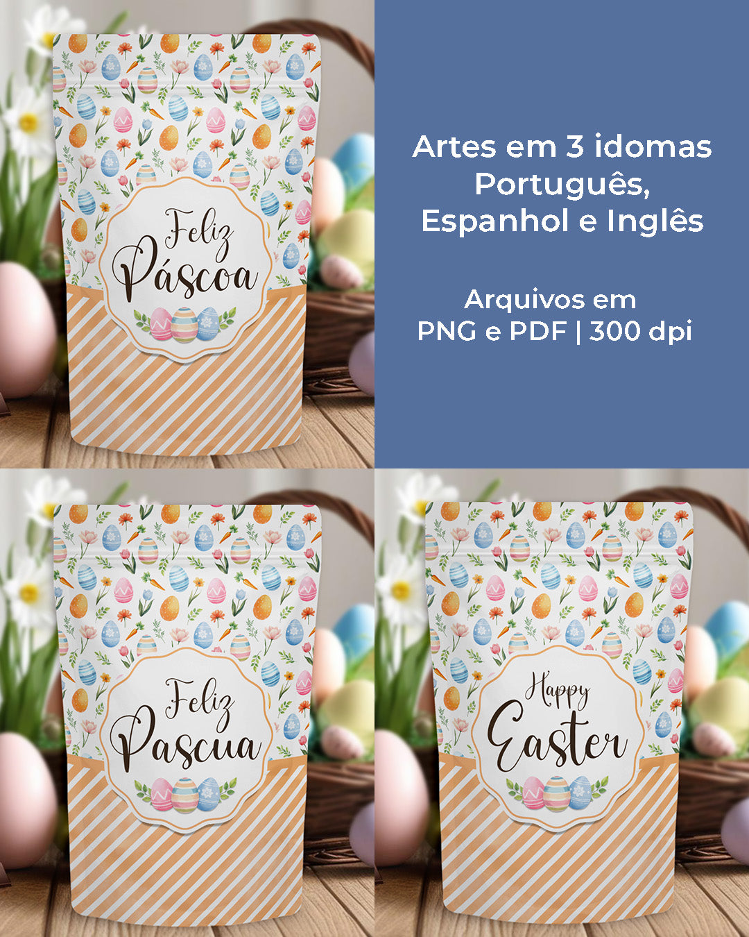 Printable - Rótulo para ZipLock - Páscoa Cores