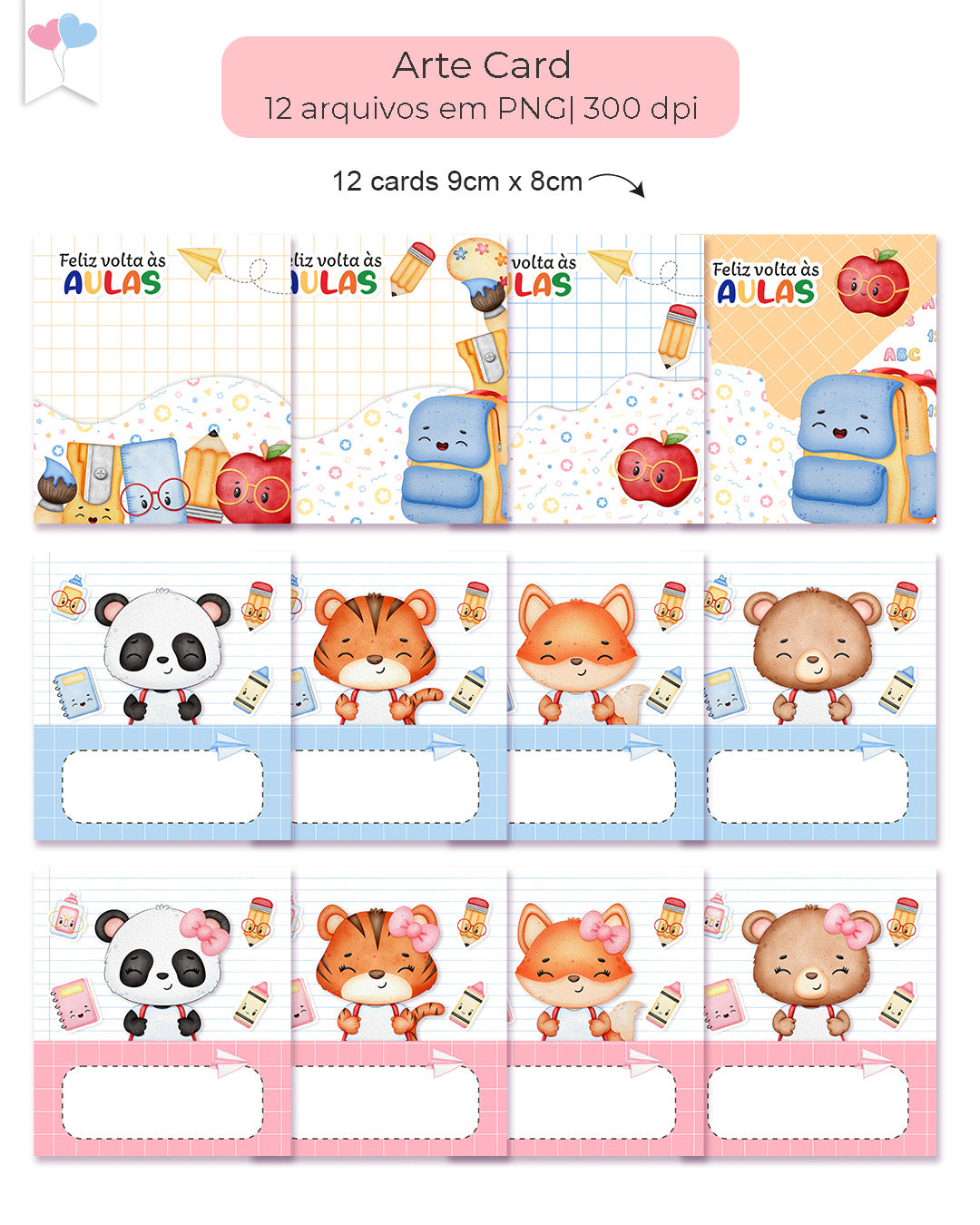 Kit Printable - Bala e Card Volta às Aulas