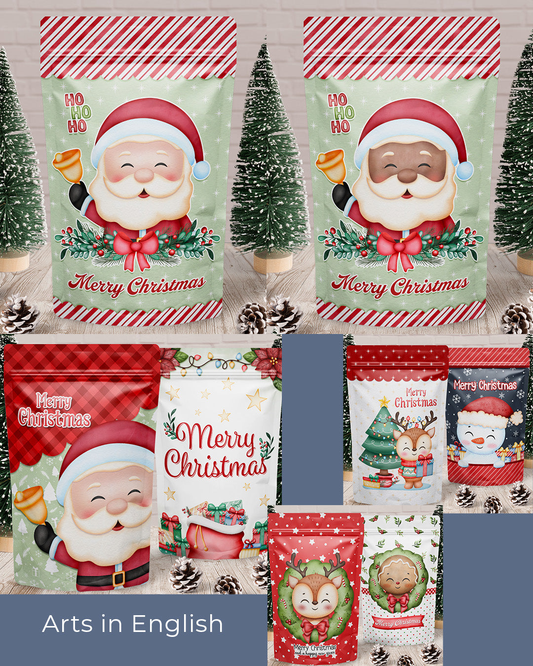 Printable - Rótulo Ziplock (Stand Up Pouch) - Feliz Natal