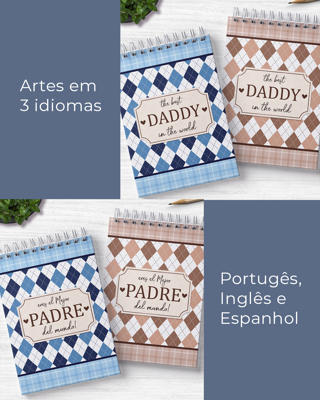 Kit Imprimible Digital - Portadas de Bloc de Notas Mejor Papá del Mundo