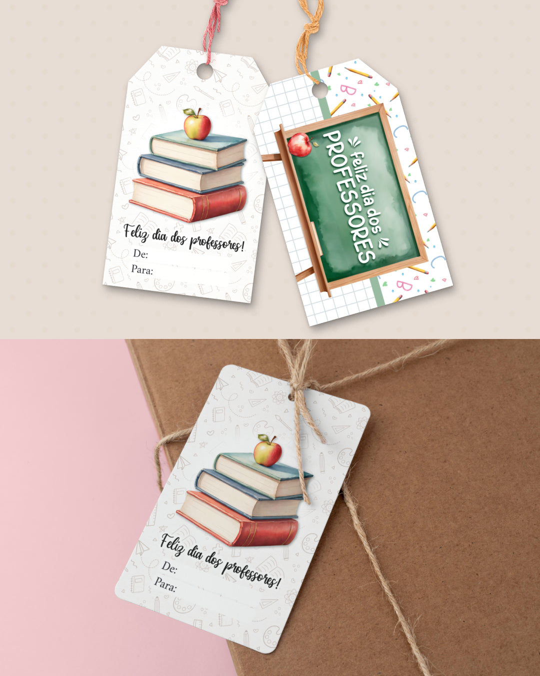 Printable - Tag Retangular 4,5x7cm - Dia dos Professores