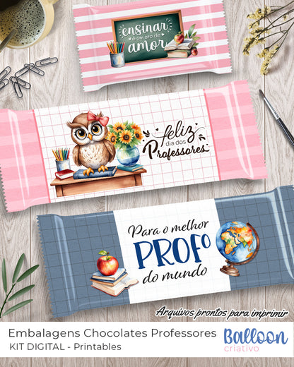 Kit Printables - Embalagens Chocolates - Professores