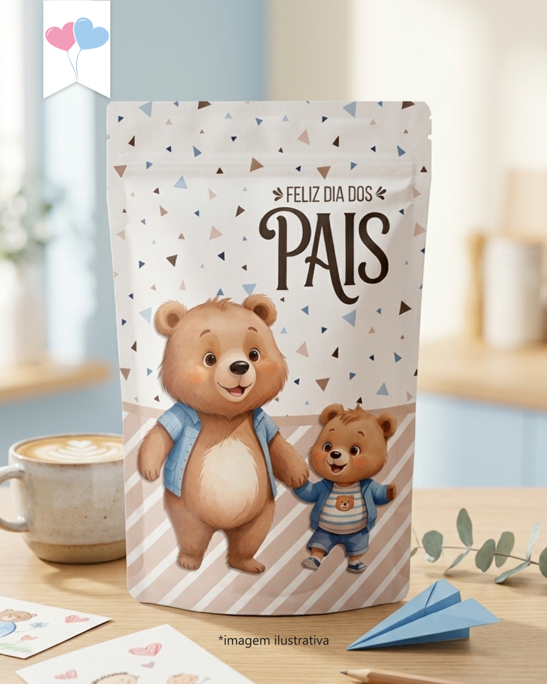 Printable - Rótulo Ziplock (stand up pouch) - Dia dos Pais