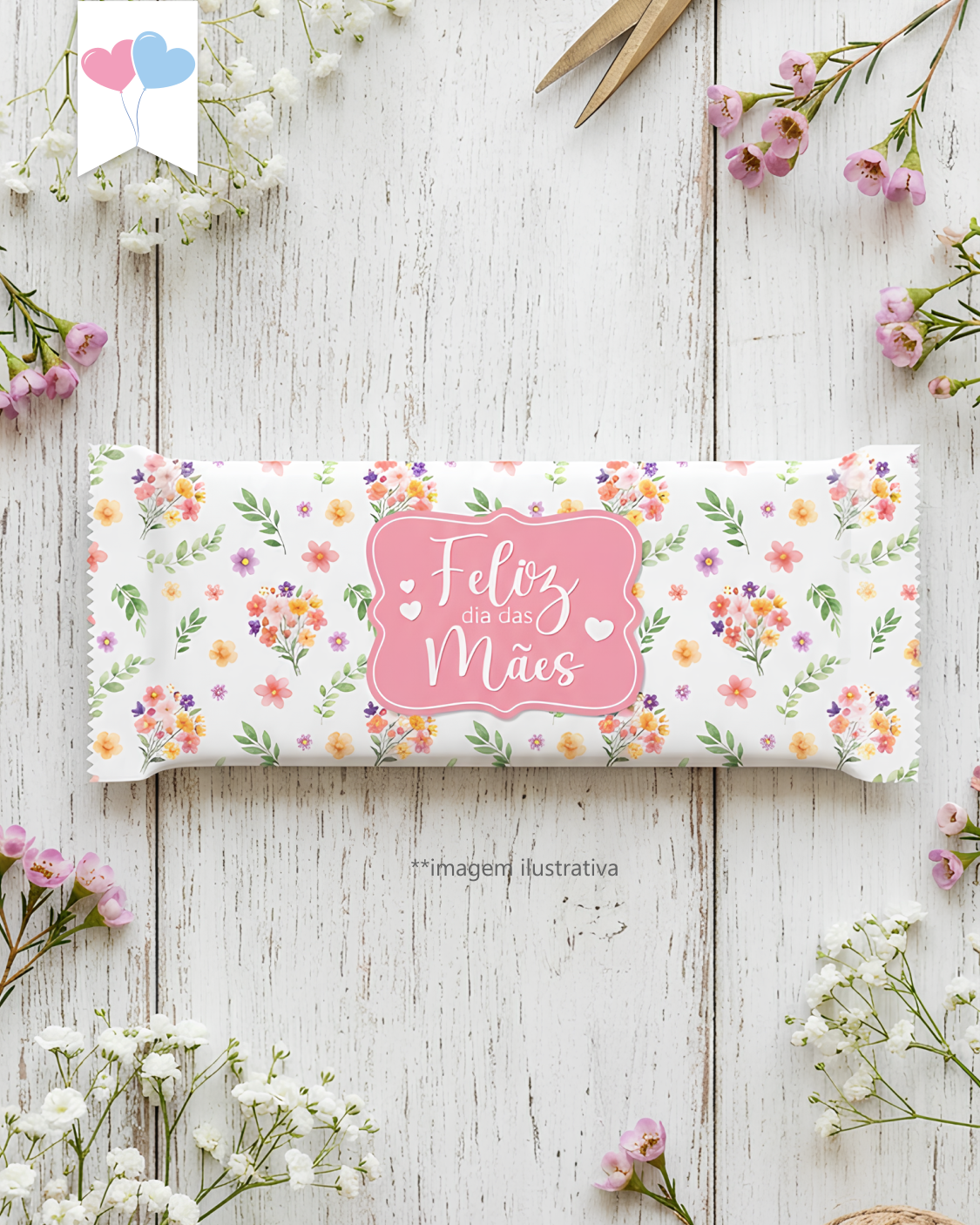 Kit Printable - Arte para Chocolates - Dia das Mães Modelo 2