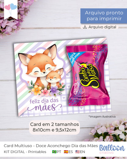 Printable - Arte Card Multiuso - Doce Aconchego Dia das Mães
